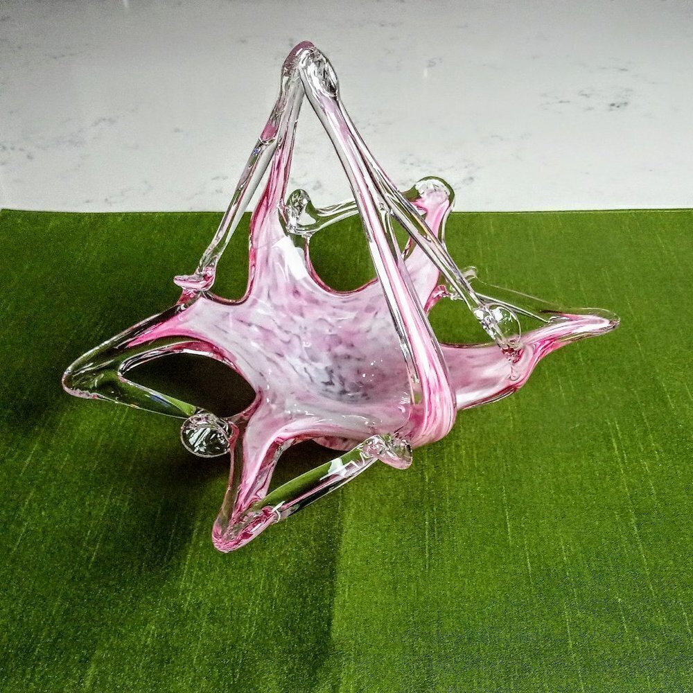 Murano Pink & White Stretch Art Glass